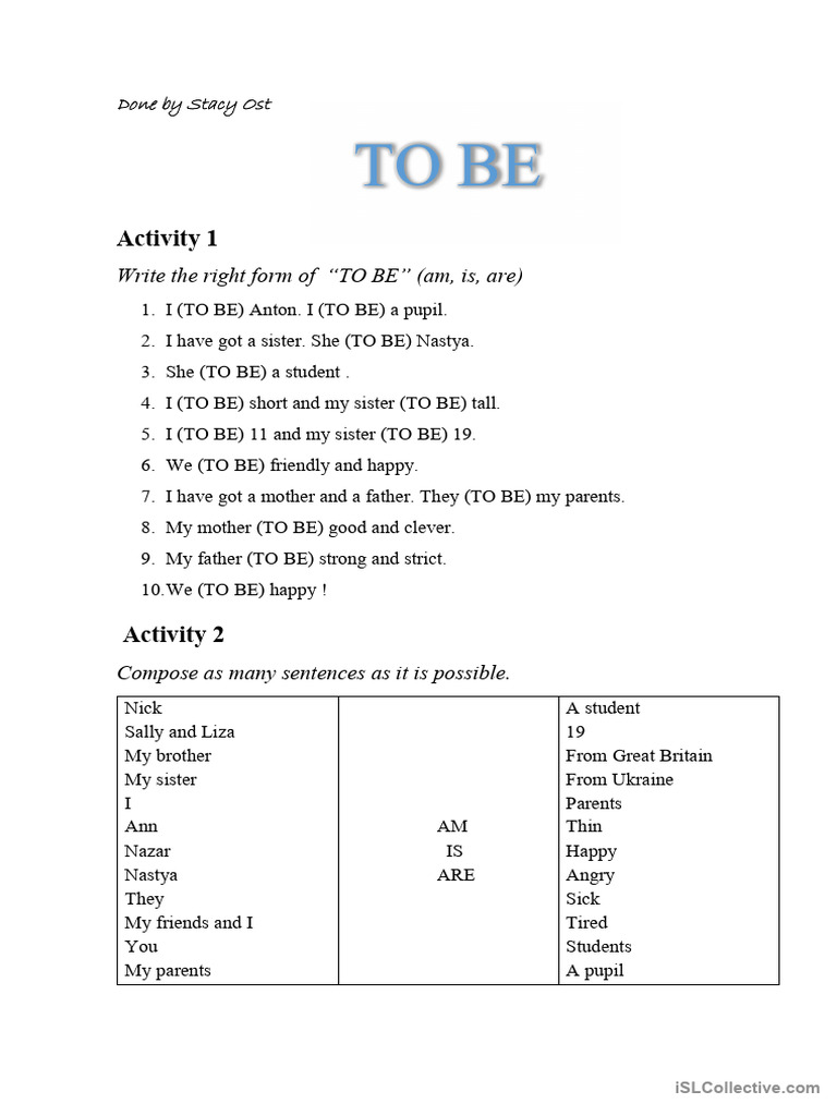 To Be | PDF