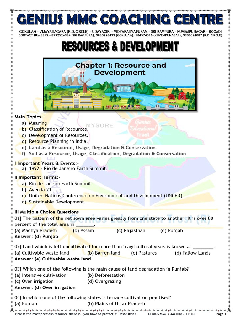 Resource Planning and Development Overview | PDF | Soil | Resource