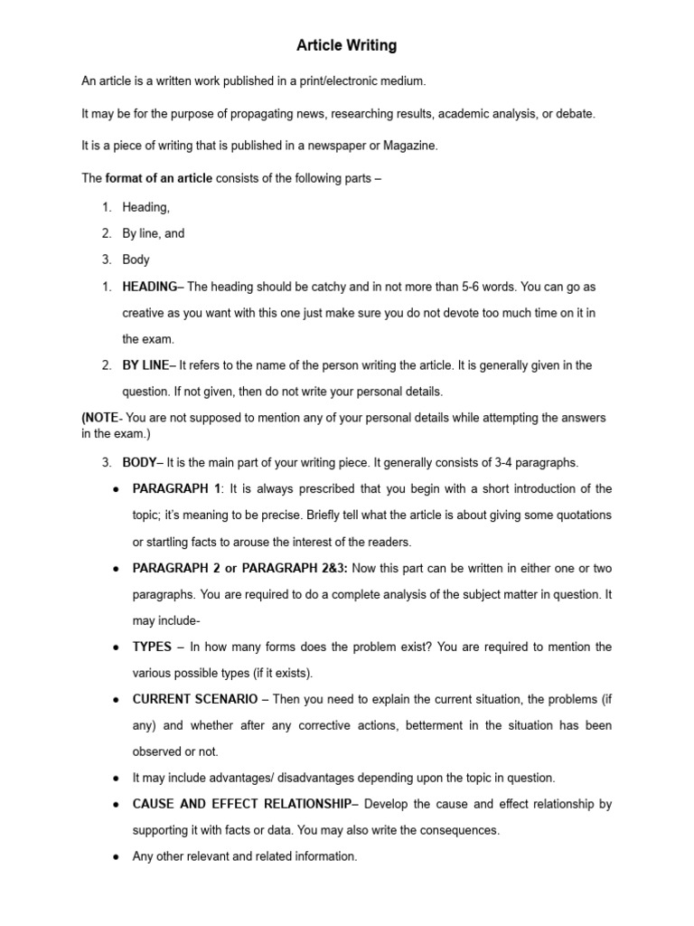 Guide to Effective Article Writing | PDF | Water | Groundwater