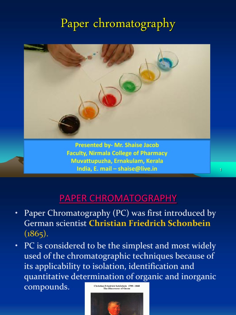 Paper Chromatography PDF Chromatography Elution