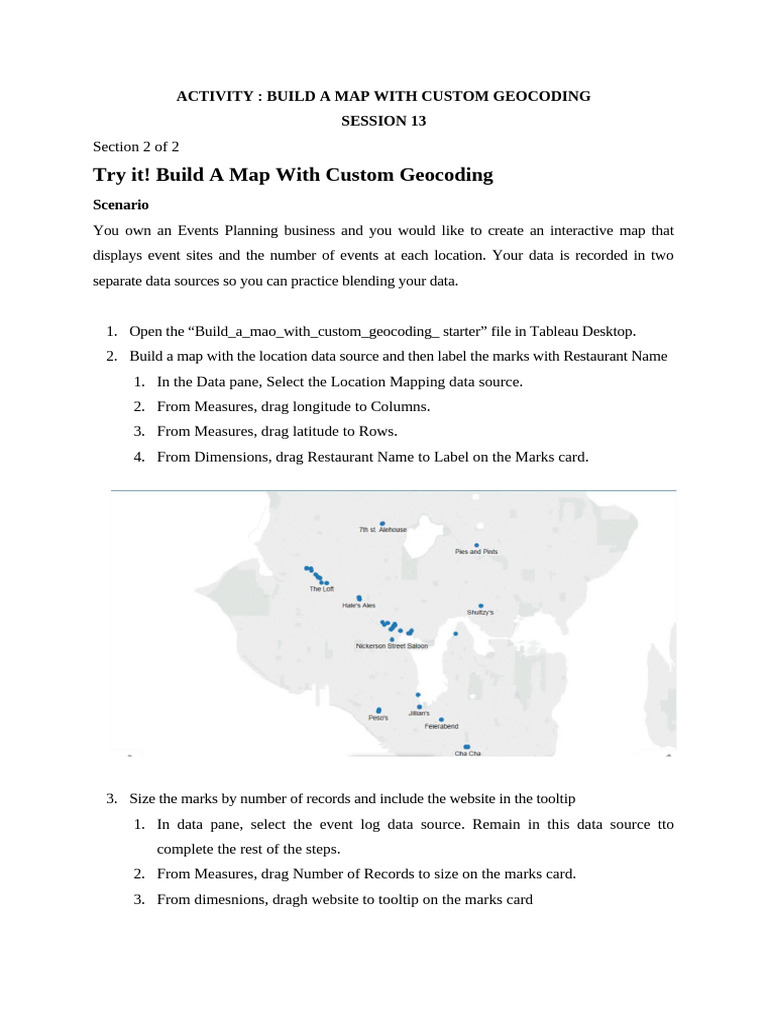 Create Interactive Event Map in Tableau | PDF