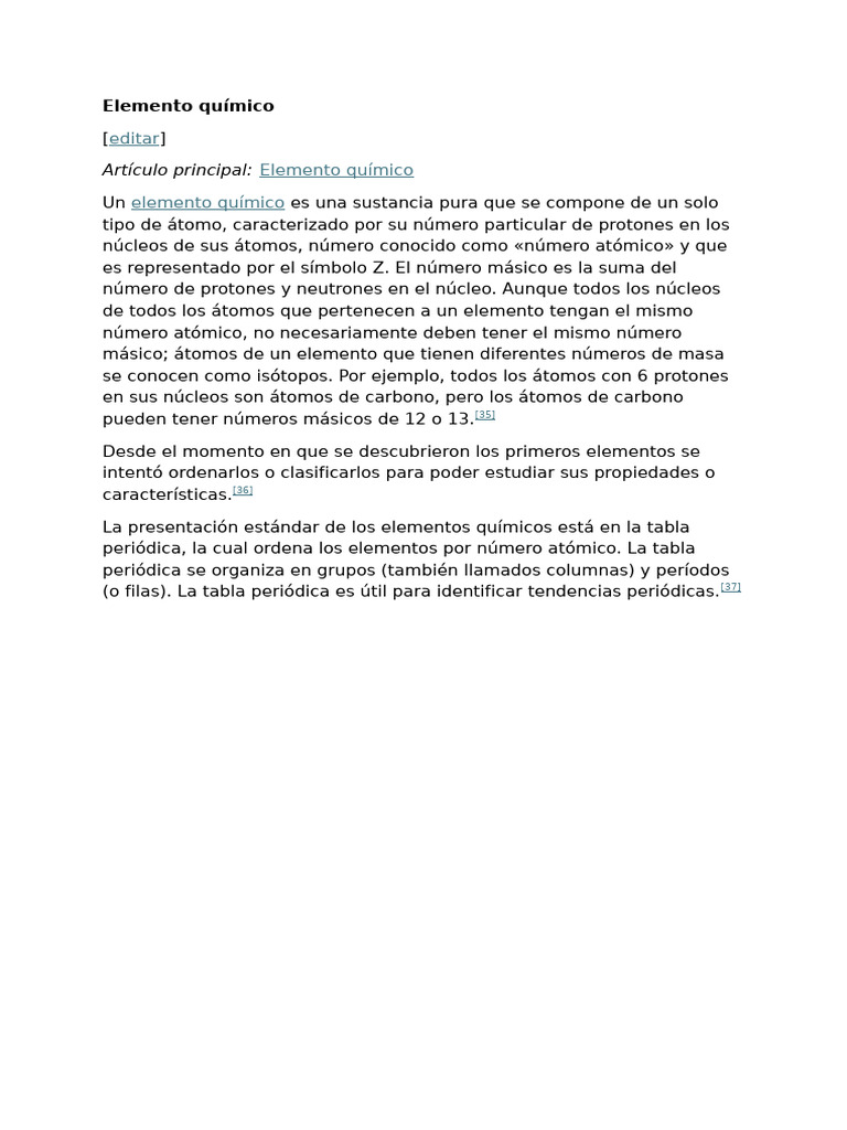 Definición de Elemento Químico | PDF