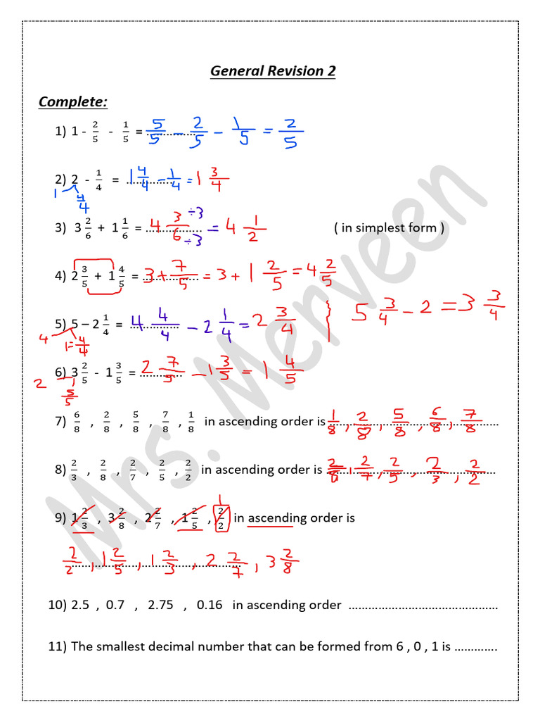 Math Revision Worksheet for Students | PDF | Rectangle | Euclidean Geometry