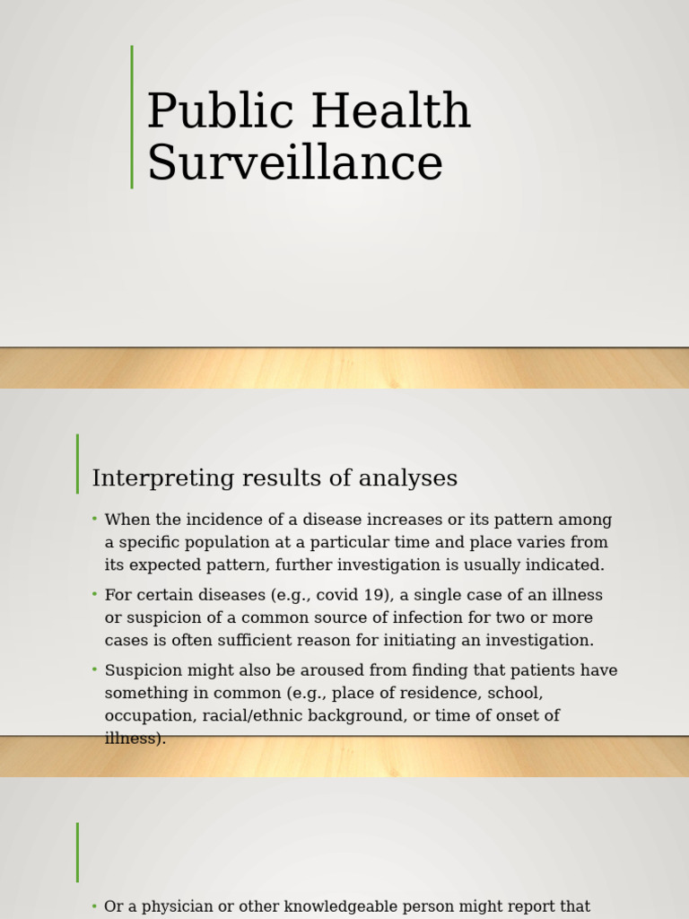 Lecture 25 - Public Health Surveillance | PDF | Medical Diagnosis ...