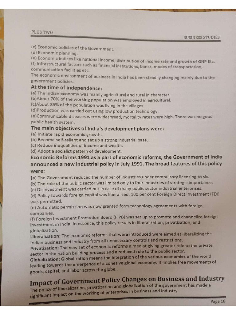 Business Studies Chapter 3 Class 12 Notes | PDF