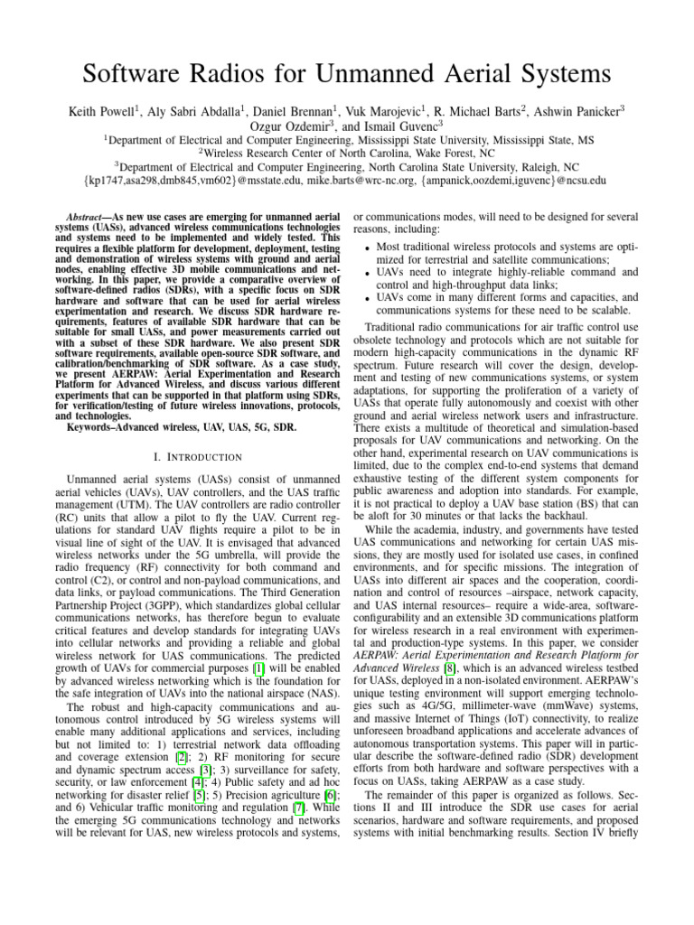 Software Radios for UAS Communication | PDF | Software Defined Radio ...