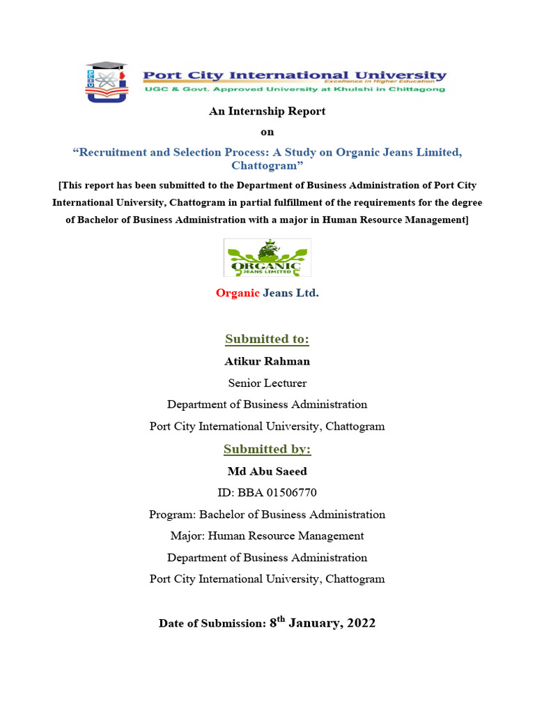 Saeed Report | PDF | Human Resource Management | Recruitment