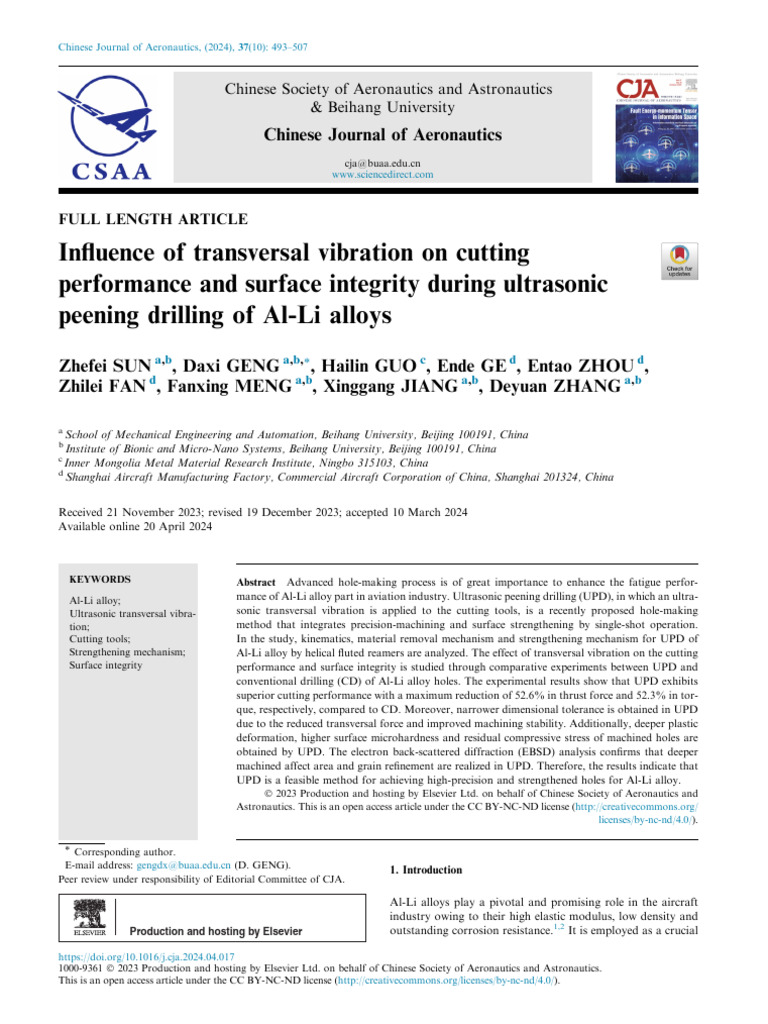Influence of Transversal Vibration On Cutting Performance and Surface ...
