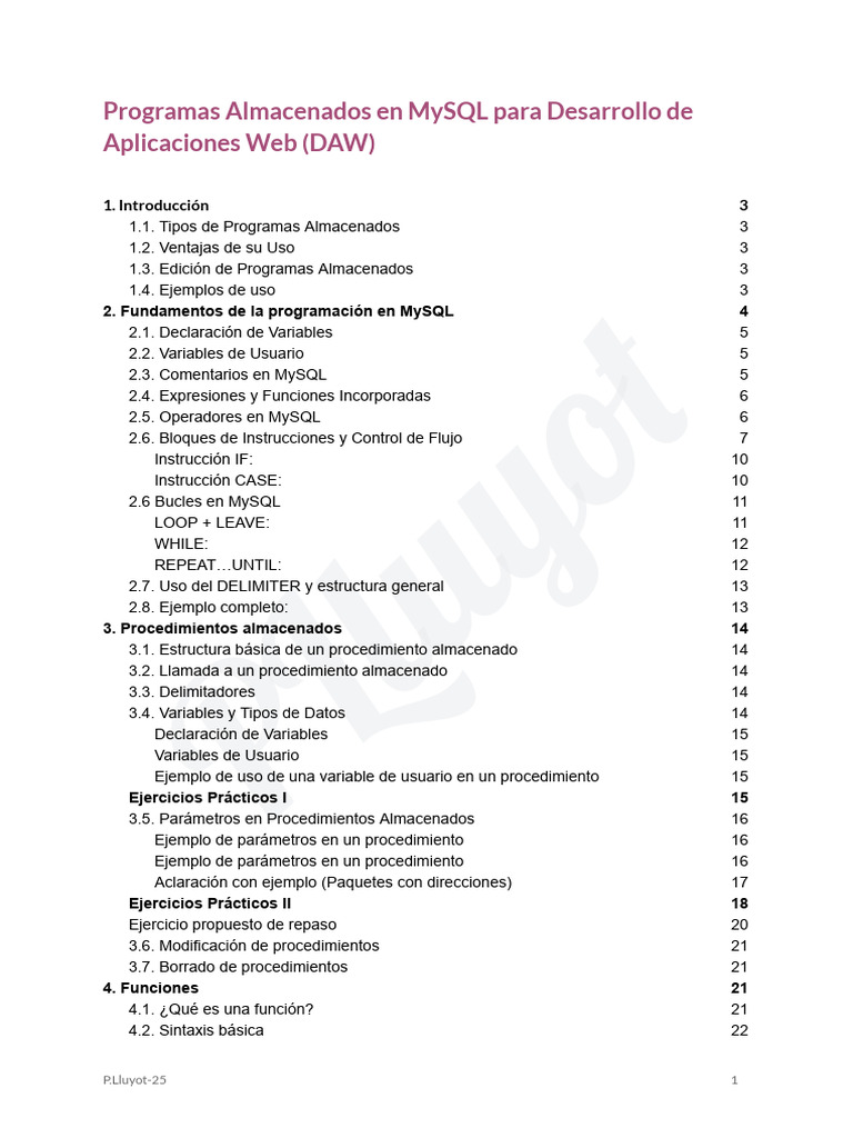 #1 - Programas MySQL | PDF | SQL | Gestión de datos