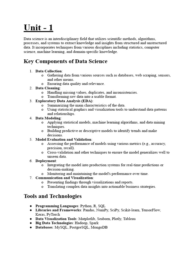 Key Components of Data Science Explained | PDF | Data Analysis | Data ...