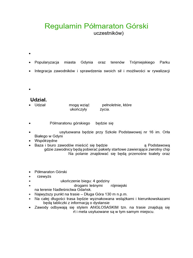 1109 Regulamin | PDF