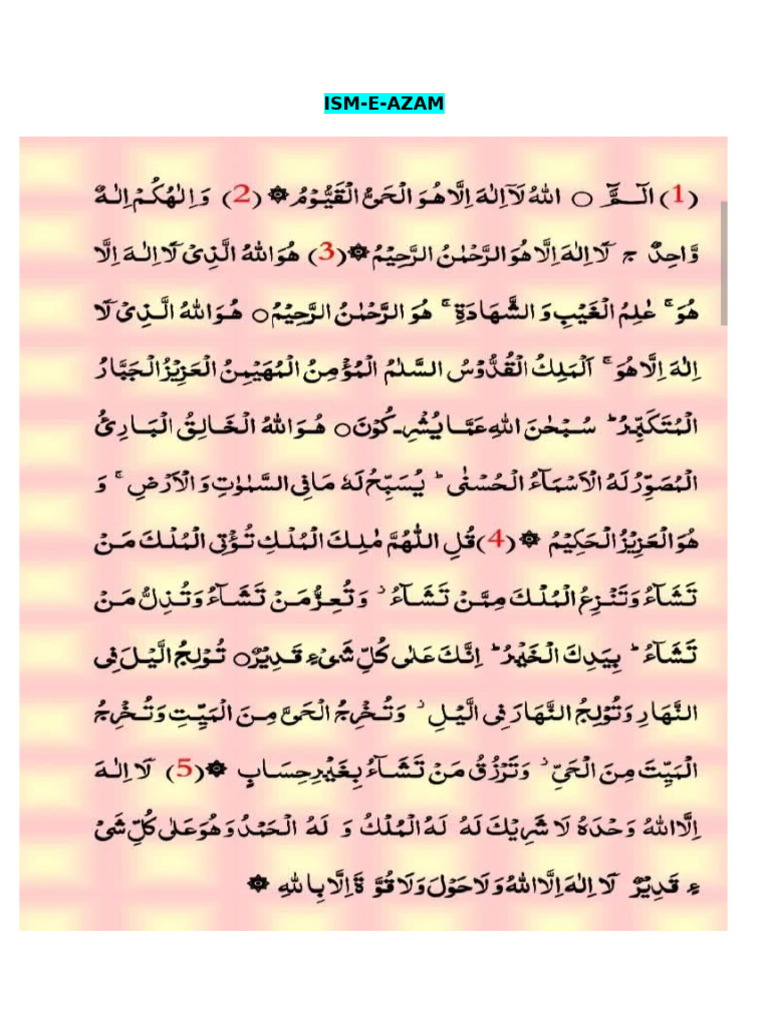 Ism e Azam | PDF