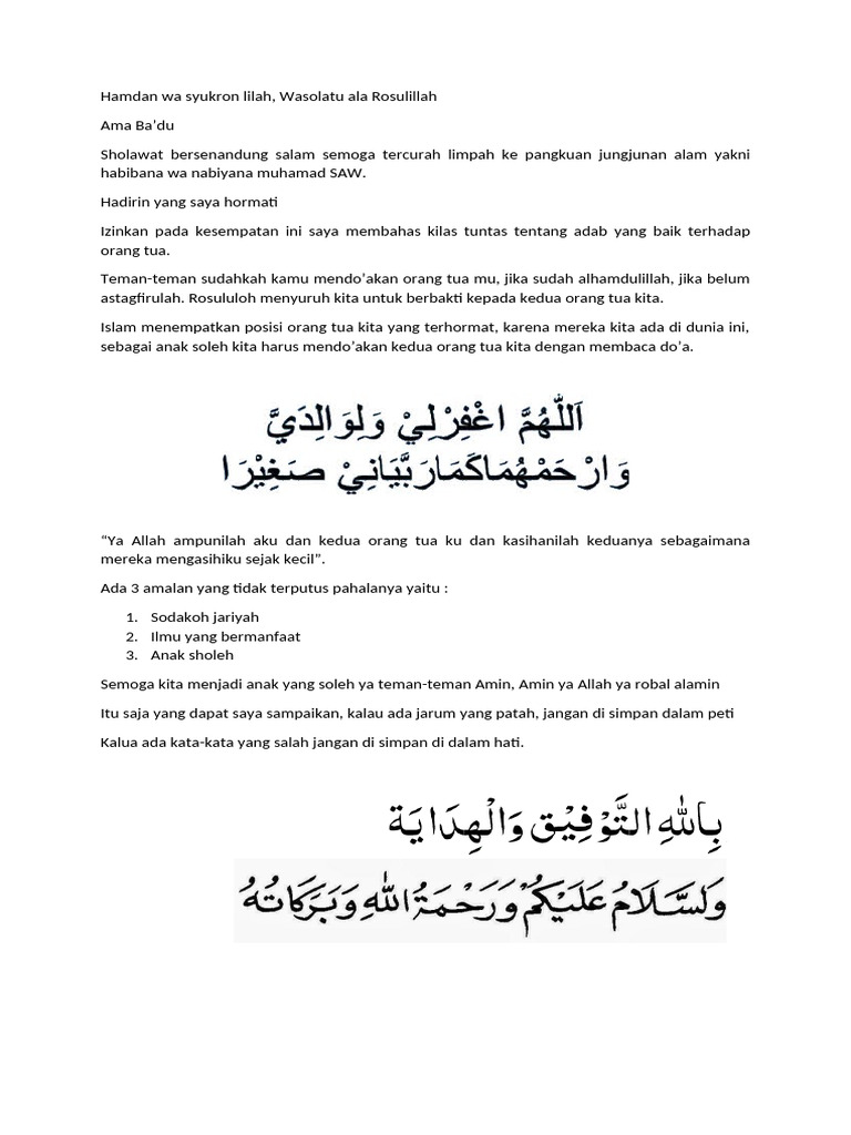 Hamdan wa syukron lilah | PDF