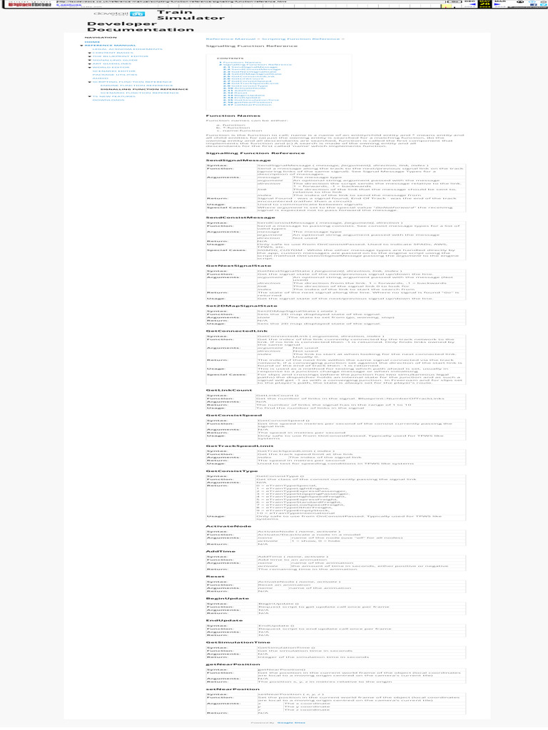 Signalling Function Reference - Train Simulator Developer Documentation ...
