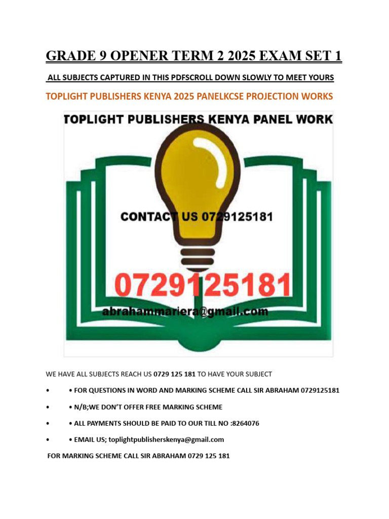 Grade 9 Opener Term 2 2025 Exam Set 1 | PDF | Poetry | Lion