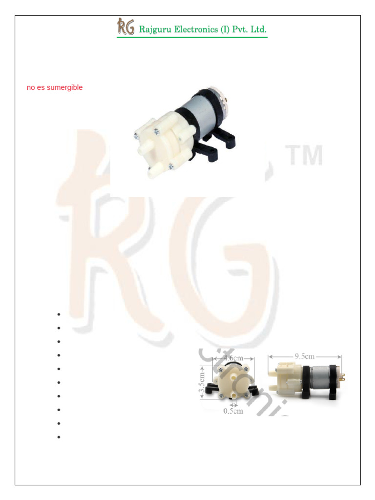 R385 Diaphragm Mini Water Pump Overview | PDF