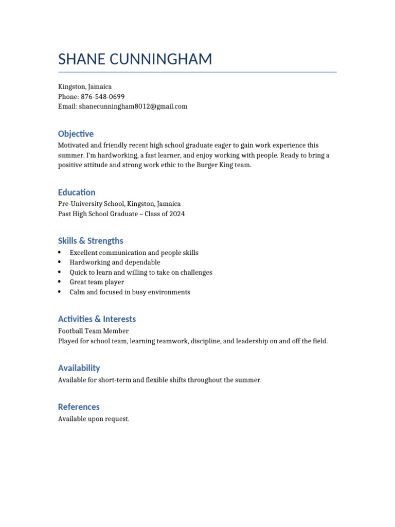 Shane Cunningham Resume7373 | PDF