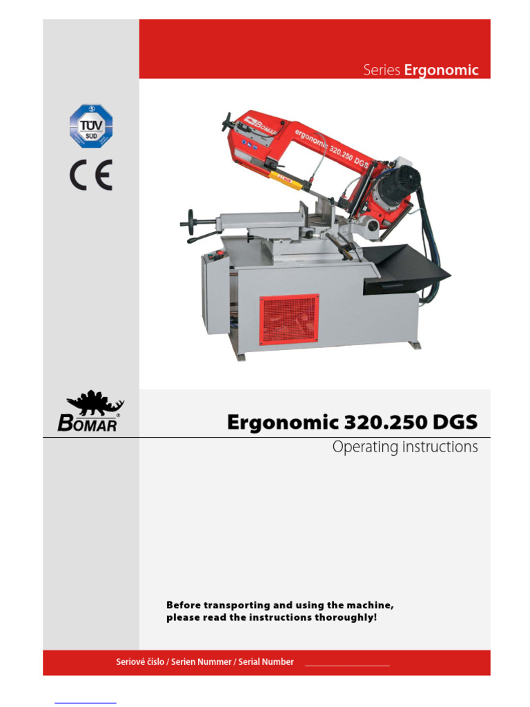 Ergonomic 320.250 DGS Operating Manual | PDF | Switch | Coolant
