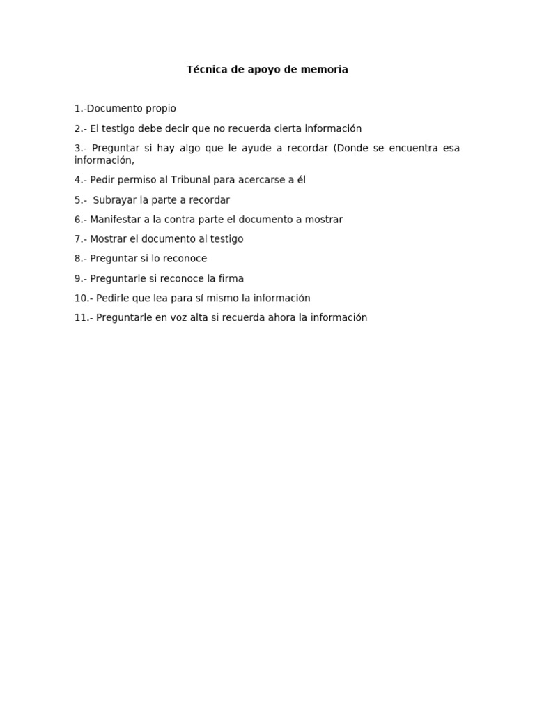 Técnica de Apoyo de Memoria | PDF