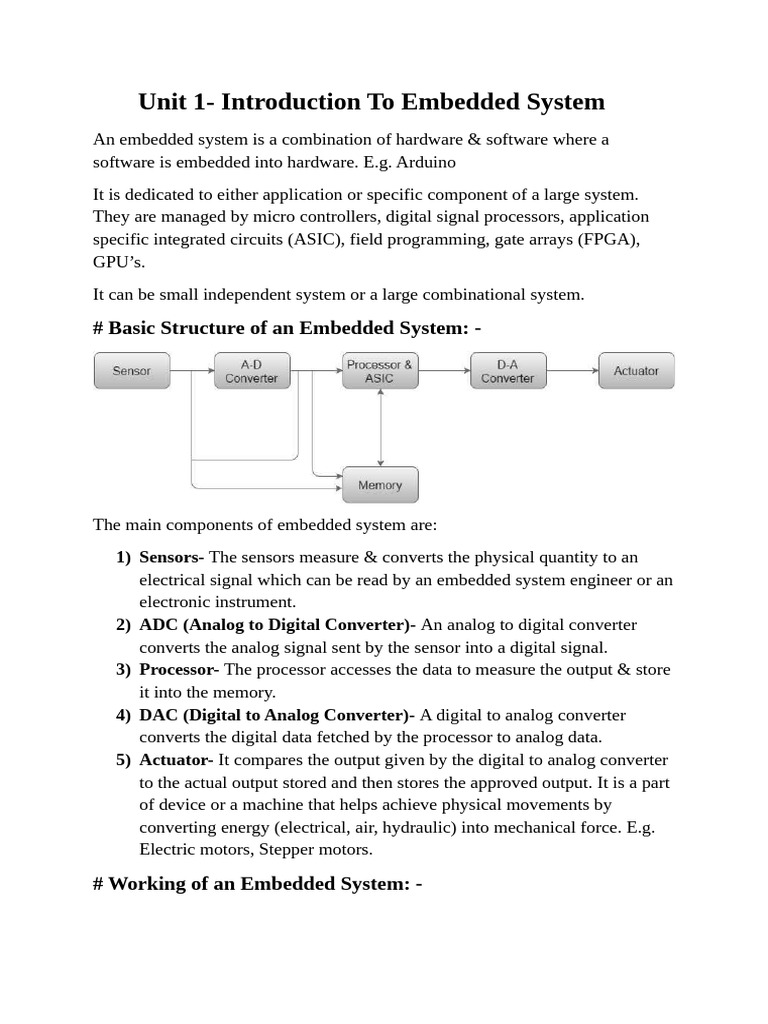 Introduction to Embedded Systems Basics | PDF | Embedded System ...