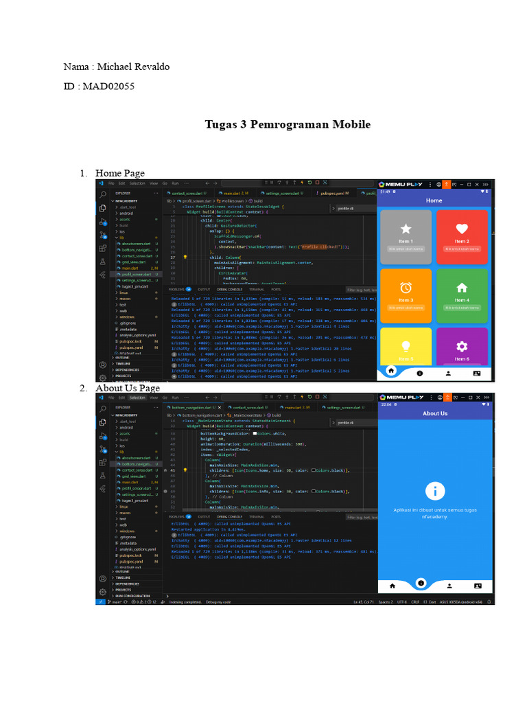 Tugas 3 Program Mobile - Michael Revaldo | PDF