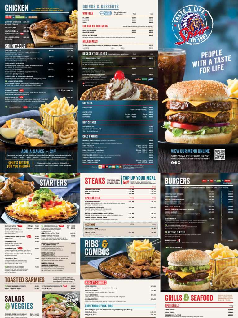 Spur Salad Menu and Prices | PDF | Hamburgers | Steak