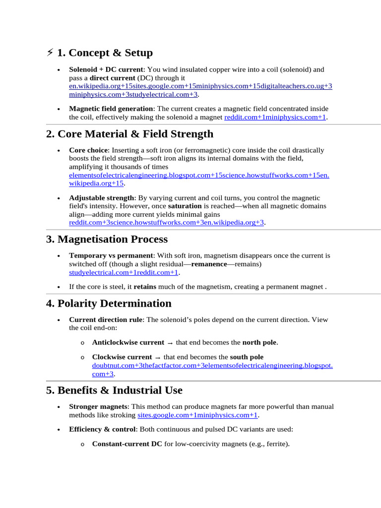 Electrical Magnetization Methods | PDF | Magnet | Inductor