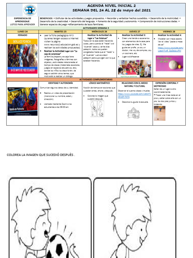 Actividades de Aprendizaje Inicial 2 | PDF | Educación de la primera ...