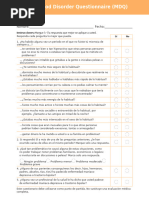 Cuestionario MDQ Mood Disorder Questionnaire | PDF