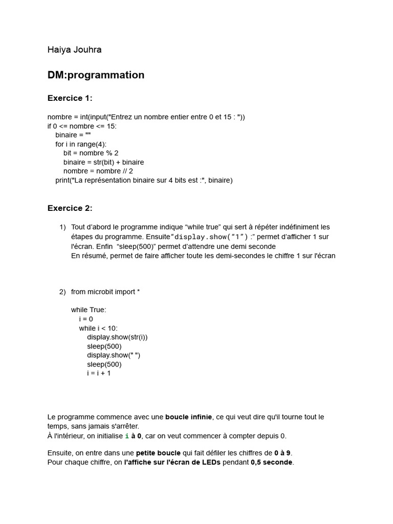 Programmation Micro:bit en Python | PDF