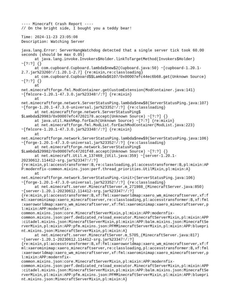 Crash 2024 11 23 - 23.05.08 Server | PDF | Computer Architecture ...