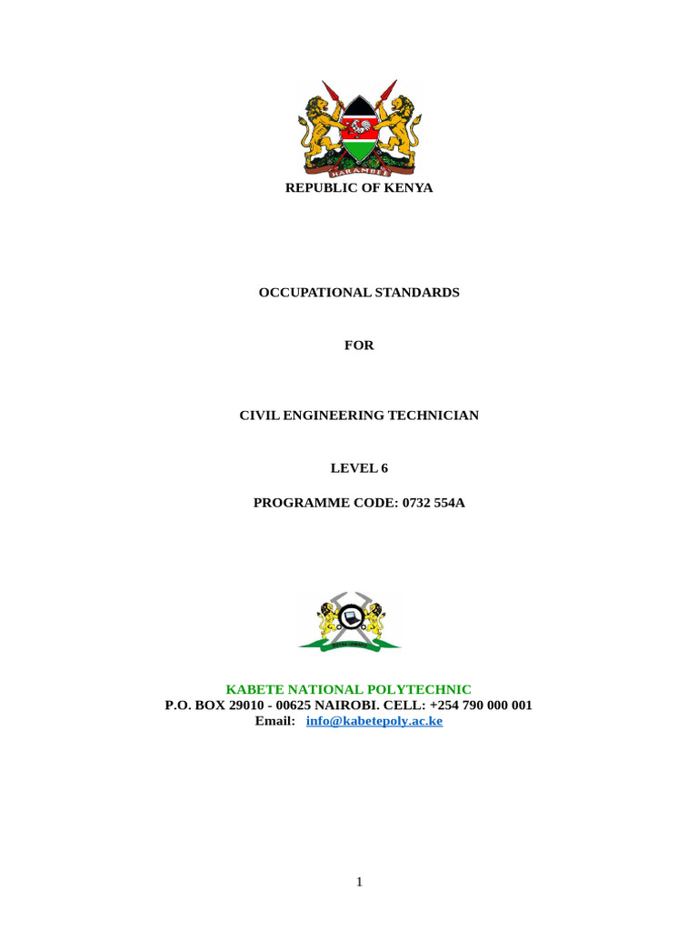 Civil Engneering Technician Occupation Standard - Level 6 | PDF ...