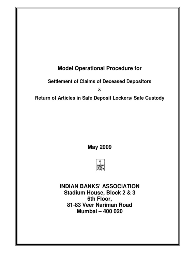 Mop Settlement Claims PDF Identity Document Deposit Account