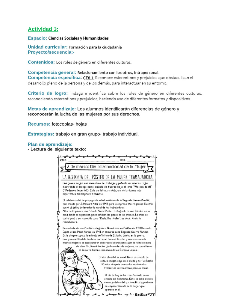 Roles de Género y Arte en Educación | PDF | Aprendizaje | Estereotipos