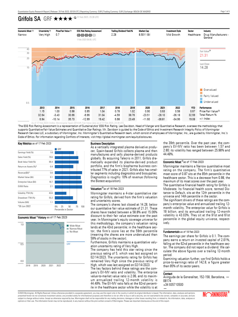 Morningstar Report 637b9af8e26a17cb57df8043 | PDF | Valuation (Finance ...