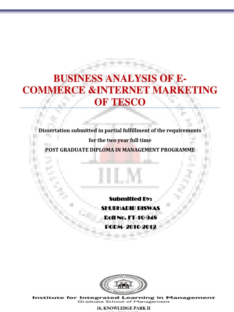 Dissertation report e commerce