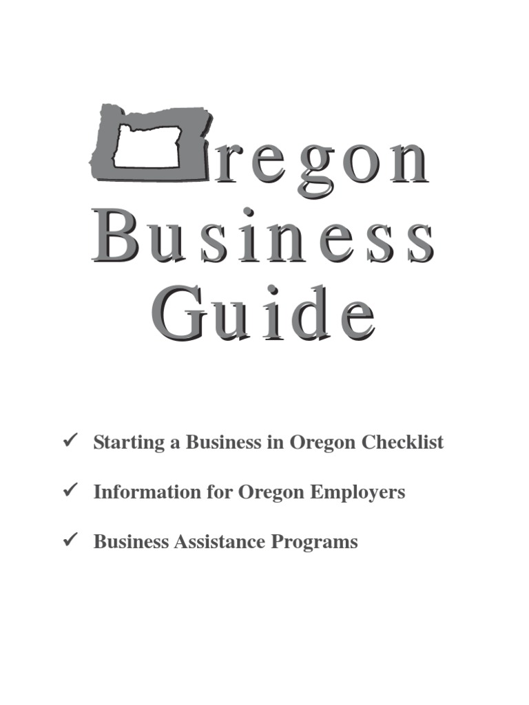 Starting A Business in Oregon PDF Limited Liability Company Corporations