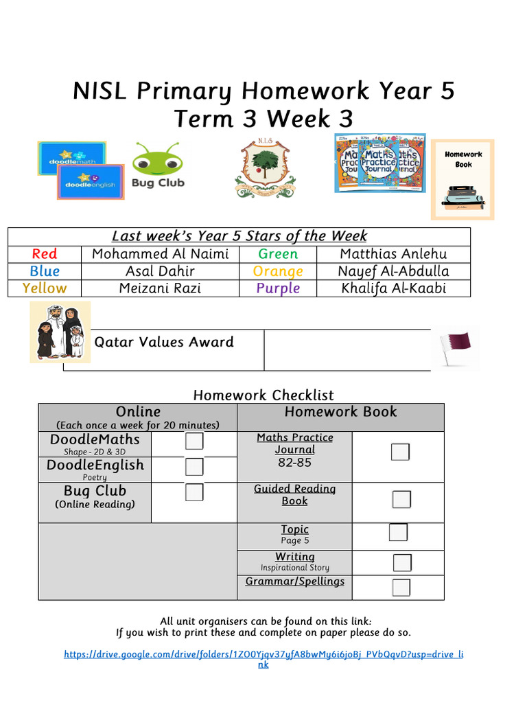 NISL Primary Homework Week 3 | PDF