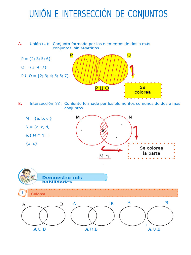 Unión e Intersección de Conjuntos | PDF