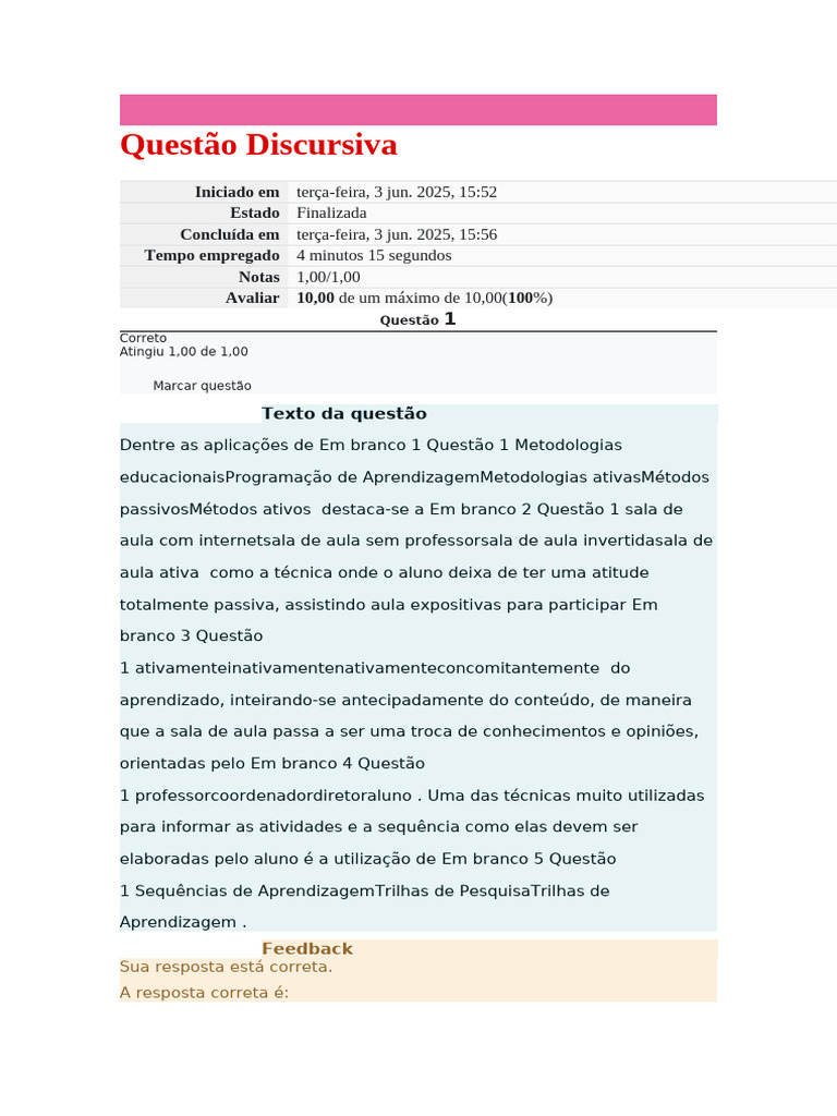 Questão Discursiva | PDF