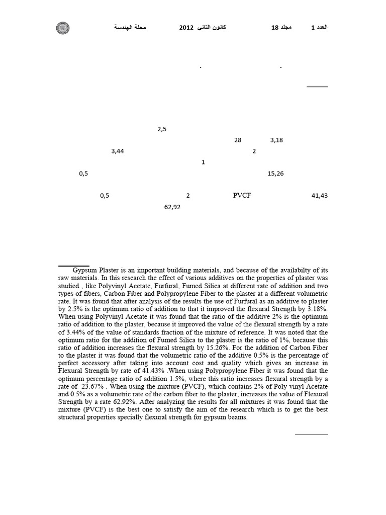 Improving The Properties of Gypsum by Using Additives | PDF | Cement ...