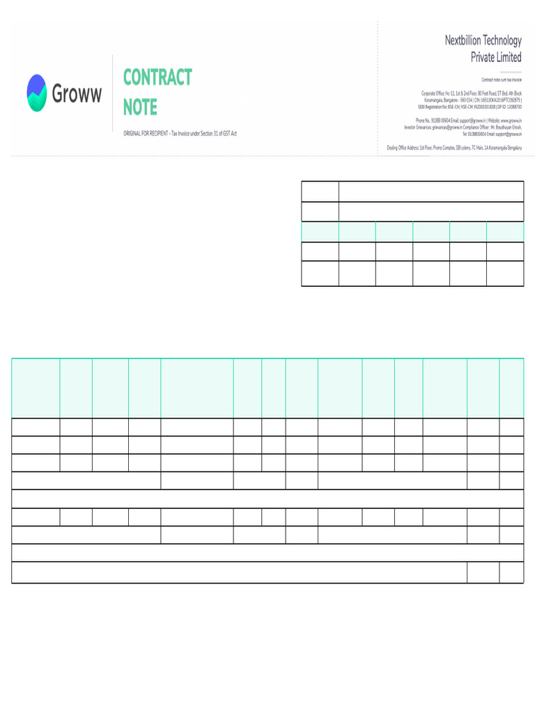 Contract Note-Groww (4) - Unlocked | PDF | Option (Finance) | Taxes