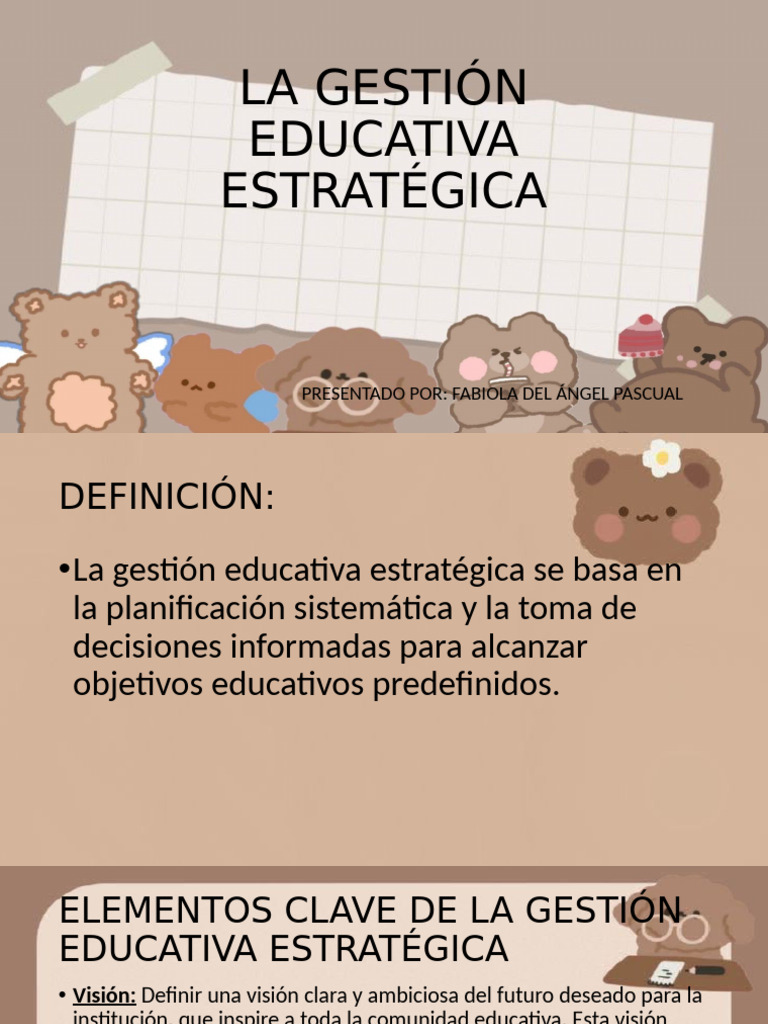 La Gestión Educativa Estratégica | PDF | Planificación | Planificación ...