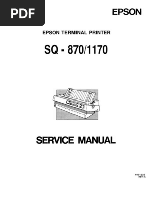 Epson SQ870SQ1170 Service Manual