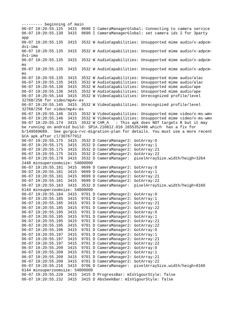 Camera and Audio Capabilities Log | PDF | Computer Engineering | Software