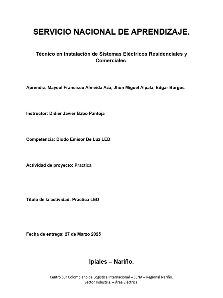 Actividad Practica LED PDF | PDF