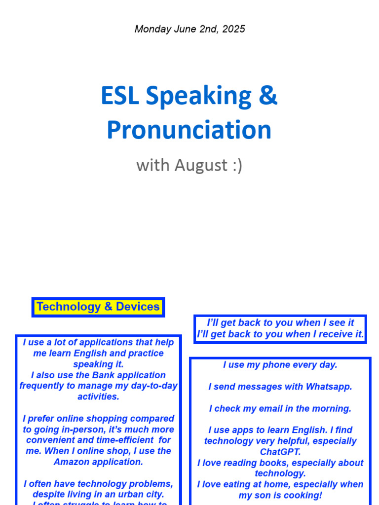 Olga's ESL Lesson June 2 | PDF