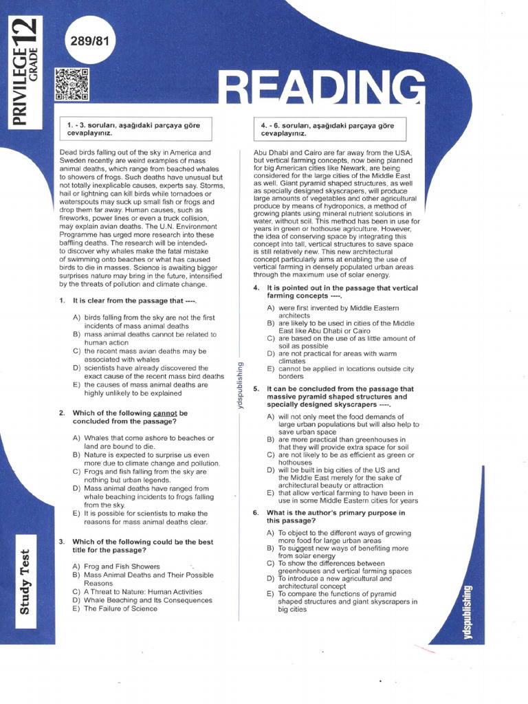 Reading Test4 | PDF