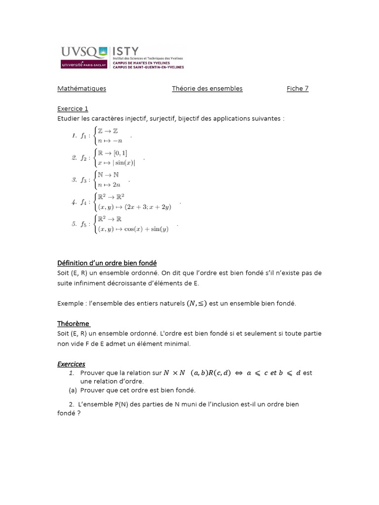 Ordre Bien Fondé en Mathématiques | PDF