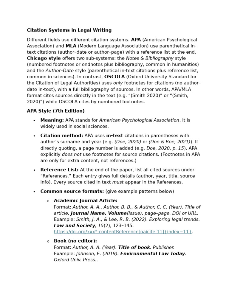 Legal Citation Systems Explained | PDF | Memorandum | Citation